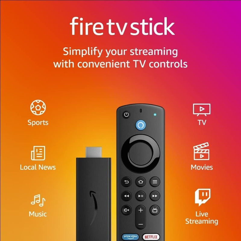 Three Amazon Fire TV Stick 4K Media Streamer w 2nd Gen Alexa Voice Remote -Black