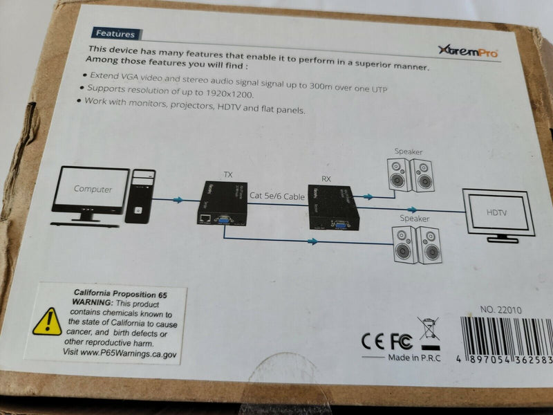 VGA Receiver Up to 300M over one UTP  with Audio