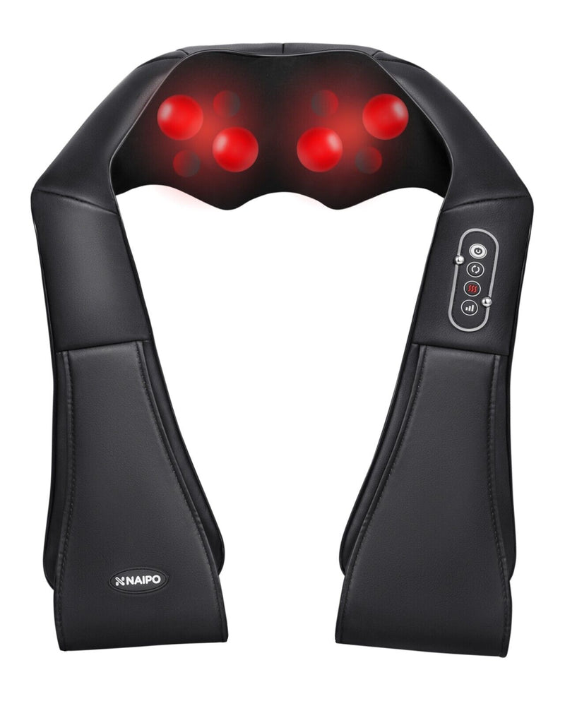 NAIPO Shiatsu Neck and Shoulder 3D Rotating Massager with Heat NEW