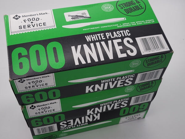 1800 knives Member's Mark White Plastic Knives, Heavyweight (600 ct. x 3)