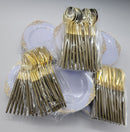 359pcs Nervure 260PCS White & Gold Plastic 8" Plates & 99PCS of Gold Plast/Ware