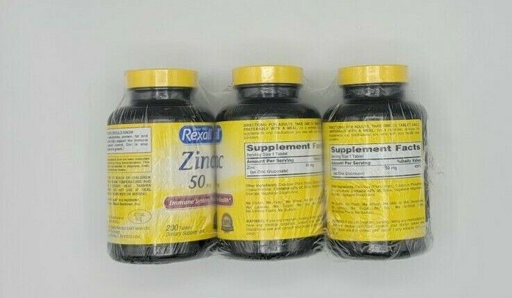 Rexall Zinc 50mg 600 Caplets each Immune System Support Exp 10/2025