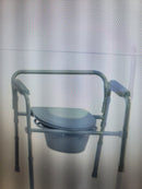 Two Medline Steel 3-in-1 Bedside Commodes, Portable Toilet Damaged Boxing&1 seat
