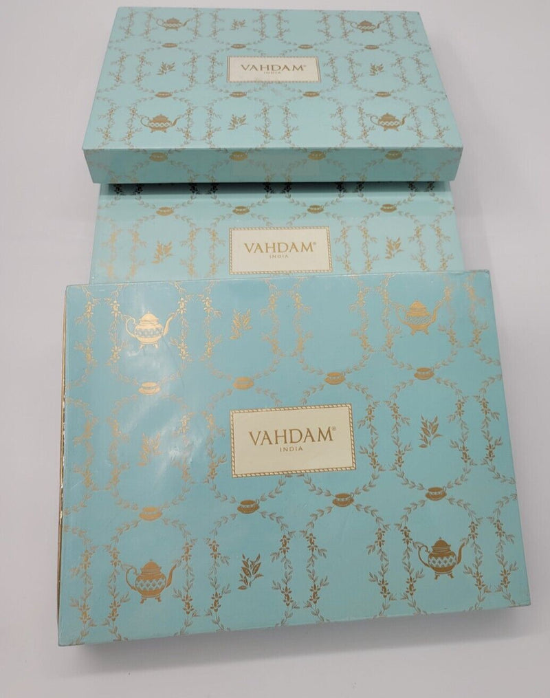 3 (Three)VAHDAM BLOOM Tea Gift Sets - 12 Tin Caddy  Assorted flavors .70oz each