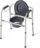 Two Medline Steel 3-in-1 Bedside Commodes, Portable Toilet Damaged Boxing&1 seat