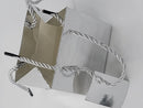 50 Gift Bag 4.5" x 4" x 3” small Glossy Silver Paper Gift Bag- New. Very upscale