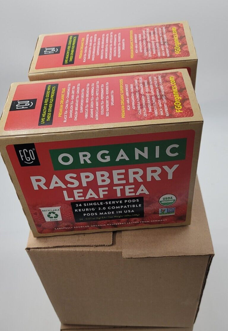 1 Cases (4 Boxes X 24 pods ) Red Raspberry Leaf Herb -Organic -Cut and Sifted