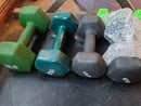 11 Hex Neoprene Dumbbell 12,8,7,3 lbs, All Pairs-20,15,5 lbs all Singles 80 lbs