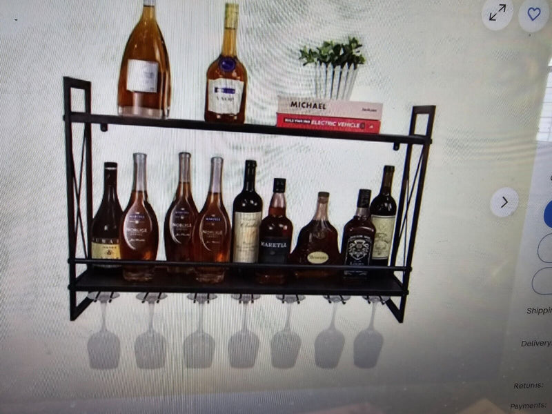 Wall Mounted Wine Glass Storage Rack Wine Rack Bottle Holder Bar Wine Shelf NEW