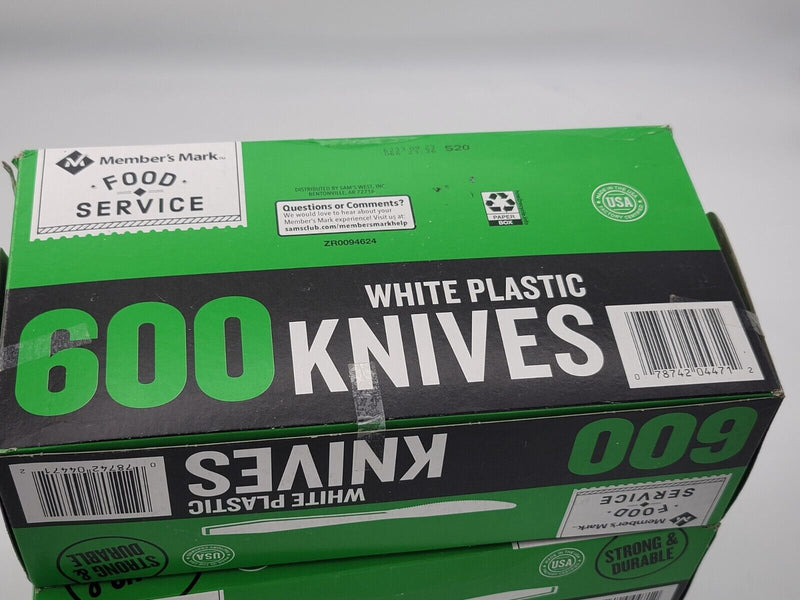 1200 knives Member's Mark White Plastic Knives, Heavyweight (600 ct. x 2)