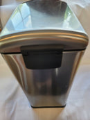 10.6 Gallon Kitchen Step Trash Can Stainless Steel Garbage 26"x15"x11"