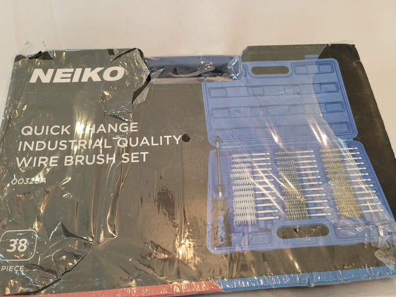 Neiko 00325A Industrial Wire Hex Shank Brush Set, 38 Piece| 1/4" Hex