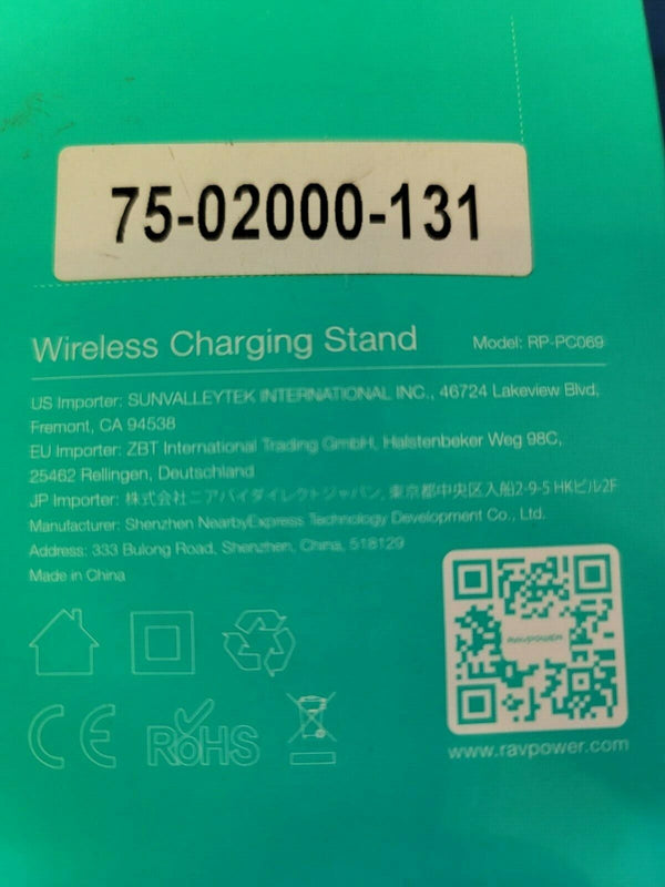 Ravpower Dual 7.5W Qi Certified Wireless Charging Stand Compatible With Iphone X