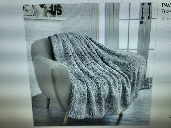 Pavilia Fluffy Sherpa Throw Blanket | Heather Gray | Super Soft Plush Fuzzy