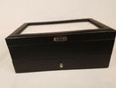 Watch Box Leather Display Case Organizer Glass Jewelry Storage Black
