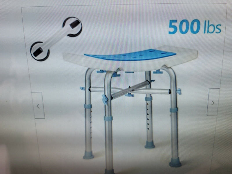 Heavy Duty Shower Chair  500lbs Capacity includes WallGrip