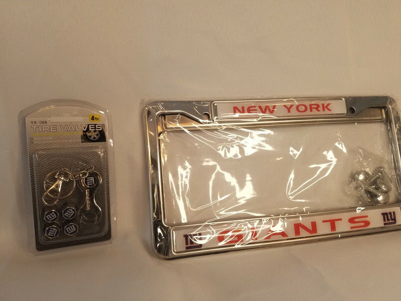 NY Giants Chrome License Plate Frames: Upscale Set for Fans