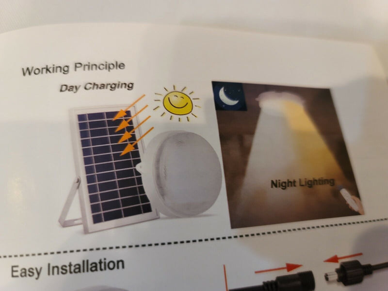 Solar Lights Indoor&Outdoor Home Intelligent Solar Led Ceiling, 1000Lumen Led