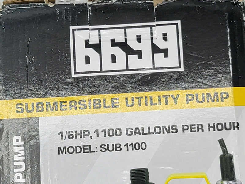 6699 1/6HP Portable Utility Pump Submersible Small Backup Sump Pump to Drain