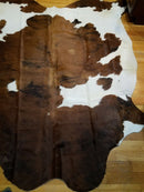 Tricolor Cowhide Rug Authentic Leather Rug with Hair on by Original Cowhide