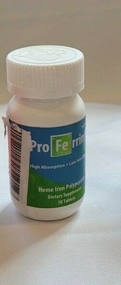 Proferrin ES Heme Iron Polypeptide Dietary Supplement Tablets, Blue/Green, 30