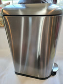 10.6 Gallon Kitchen Step Trash Can Stainless Steel Garbage 26"x15"x11"
