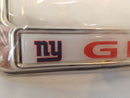 NY Giants Chrome License Plate Frames: Upscale Set for Fans