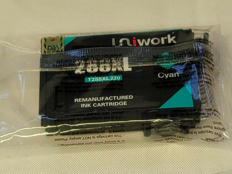 Uniwork 4 Pack Ink Cartridge Epson T288XL220 Black Magenta Yellow Cyan SEALED