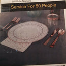 350 Pieces Rose Gold Square Plastic Plates With Silverware And Cups, Disposable