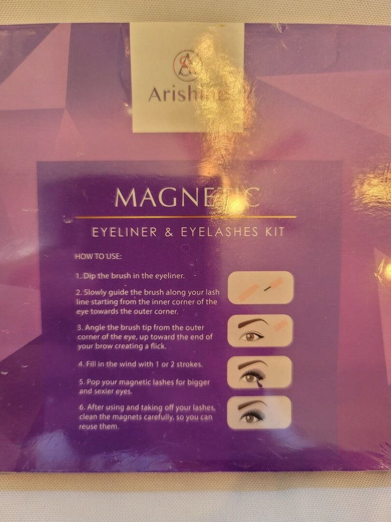 Sealed Arishine Magnetic Eyelashes & Eyeliner Kit 15 Pairs + Pencil Reusable