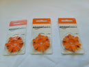 Amazon Basics Size 13 (Orange) 1.45 Volt Hearing Aid Batteries Quantity 3