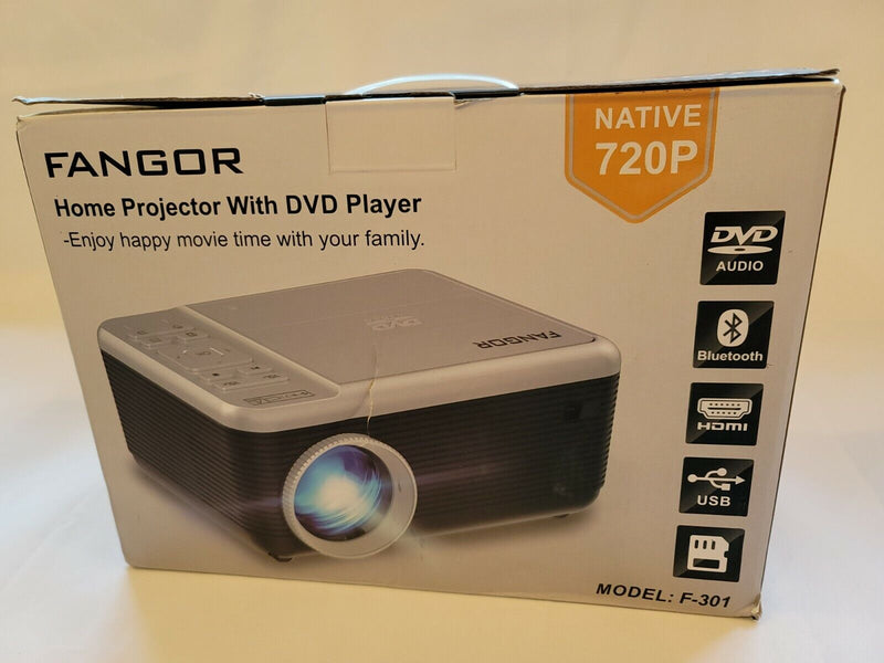 Fangor Mini Bluetooth Projector Bundle Built In Dvd Player Portable Dvd 1080P