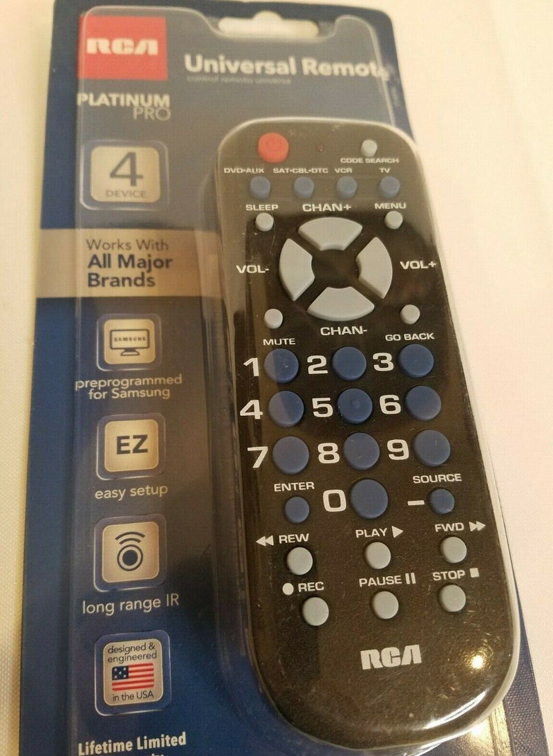 Two Rca Universal Remote Control For Tv, Vcr, Dvd & Cable In Black