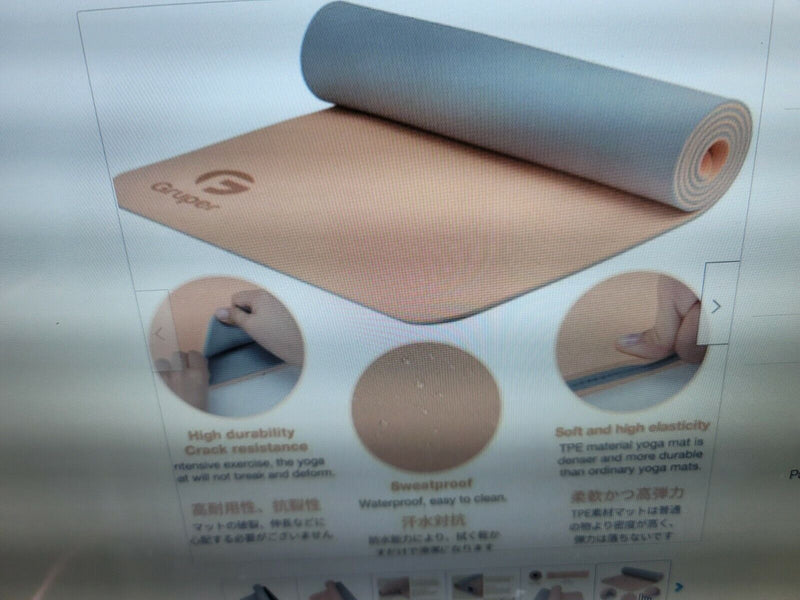 2 Gruper Thick Yoga Mat Non Slip Large Size 32" W Premium Exercise & Fi...