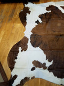 Tricolor Cowhide Rug Authentic Leather Rug with Hair on by Original Cowhide