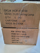 2-Light Black Metal Caged Flush Mount Ceiling Lamp 11 inch Farmhouse