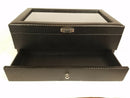 Watch Box Leather Display Case Organizer Glass Jewelry Storage Black