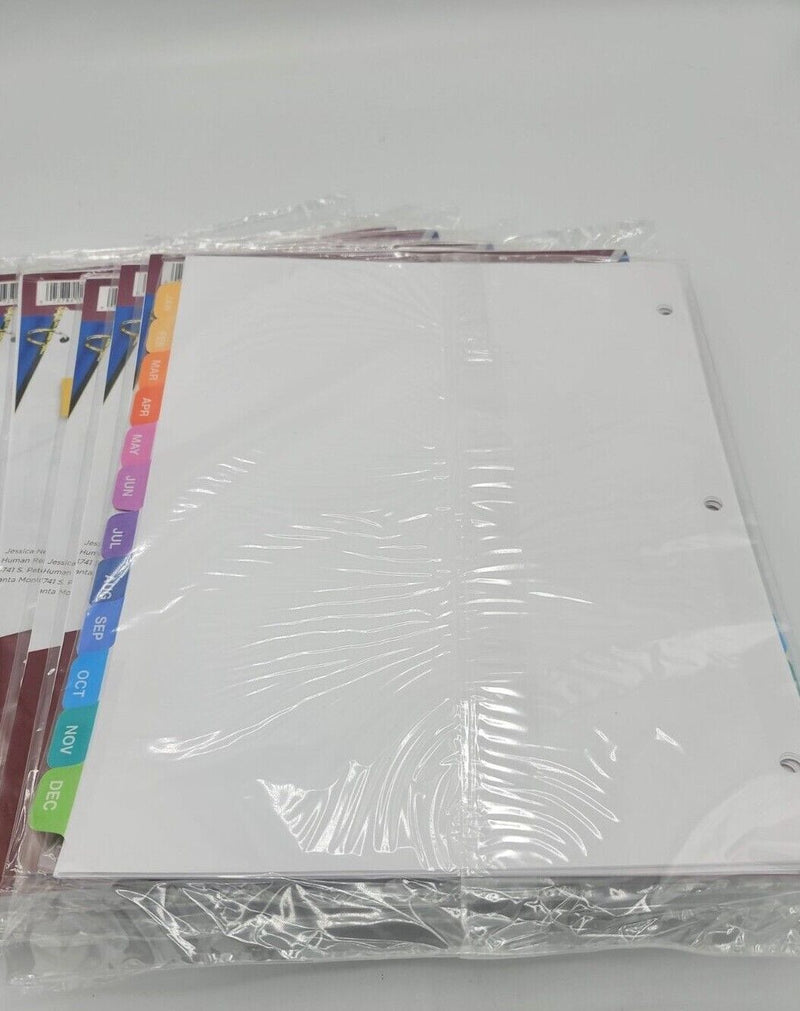 7 NEW Avery 11127 Ready Index Table Of Contents Multi Color Dividers Jan-Dec Tab