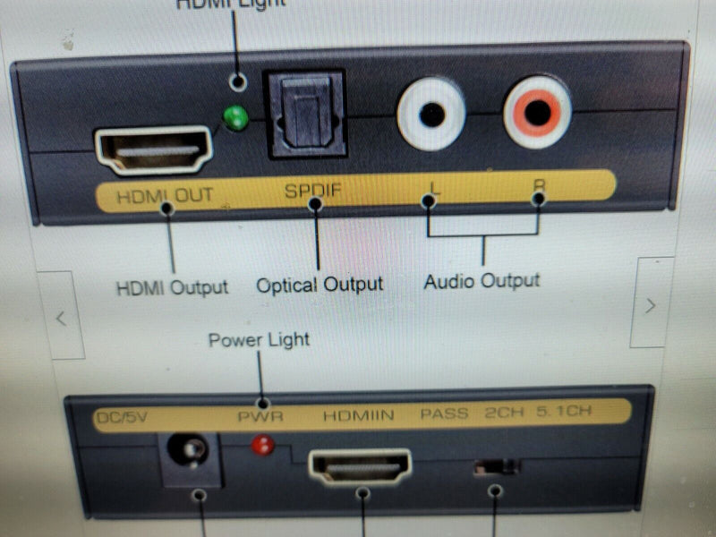 4K Hdmi Audio Extractor Splitter, Avedio Links 1080P Hdmi To Hdmi Audio Converte