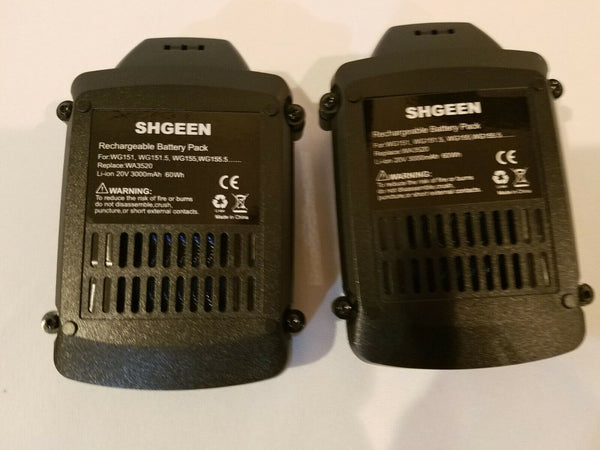 Shgeen Replace Wa3520 20V Max Rechargeable Battery Wg151s Wg155s Wg251s Wg255s