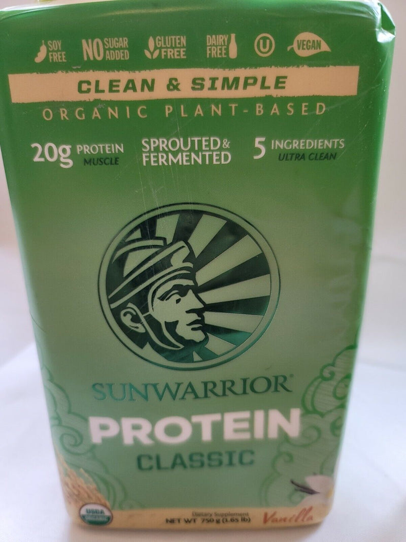 Two Sunwarrior Protein Classic 1.65 Lb Per Container , Vanilla