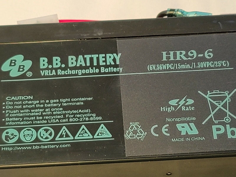 B.B. Battery Hr9-6, Apc Rechargeable Battery, Model