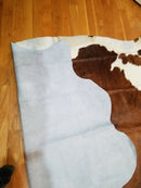 Tricolor Cowhide Rug Authentic Leather Rug with Hair on by Original Cowhide