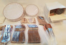 350 Pieces Rose Gold Square Plastic Plates With Silverware And Cups, Disposable