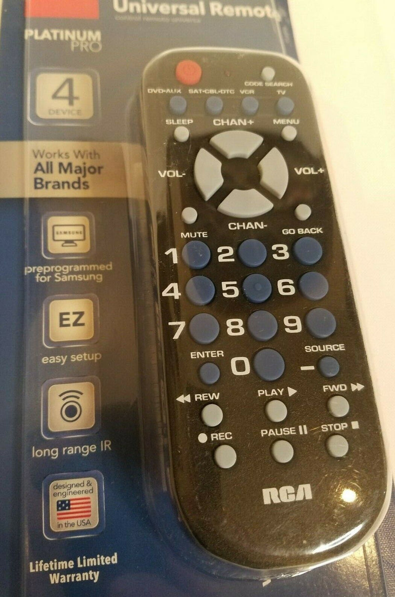 RCA Universal Remote Control for TV, VCR, DVD & Cable in Black