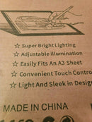 A4 14" Led Artist Stencil Board Tattoo Drawing Tracing Light Pad With Stand Clip