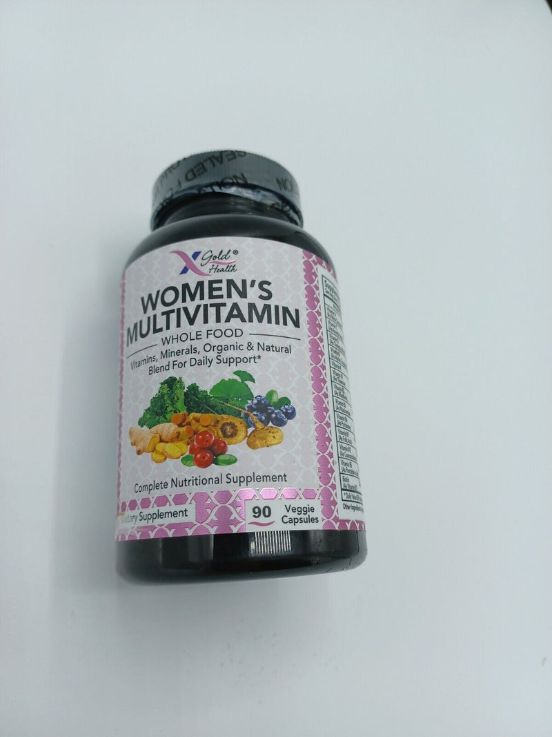Women's Daily Multivitamin with Organic/Natural Wholefood 90 Veggie Caps