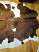 Tricolor Cowhide Rug Authentic Leather Rug with Hair on by Original Cowhide