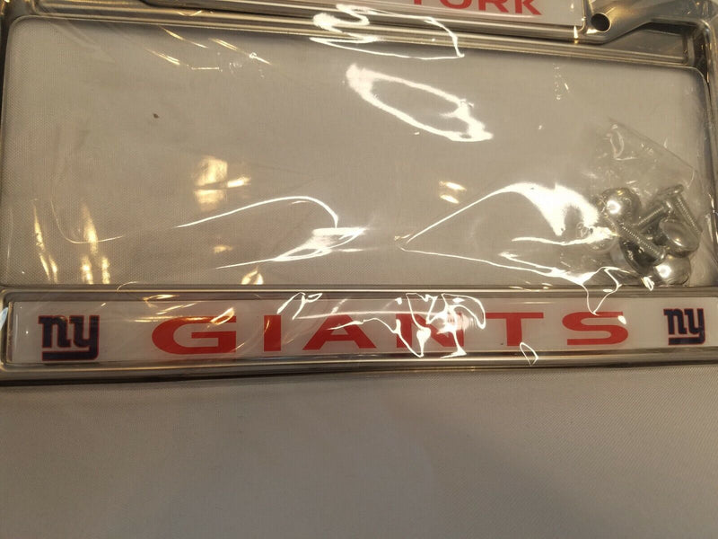 NY Giants Chrome License Plate Frames: Upscale Set for Fans