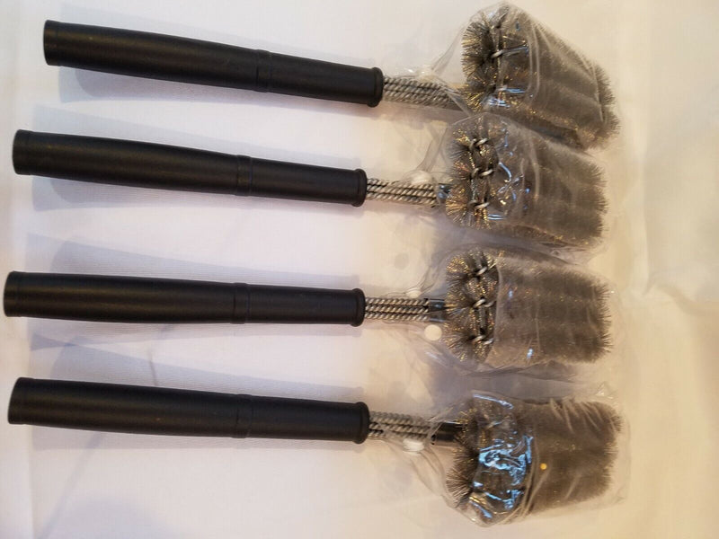 Four Bbq Grill Brush Scrubber Barbecue Stainless Steel Wire Cleaner New